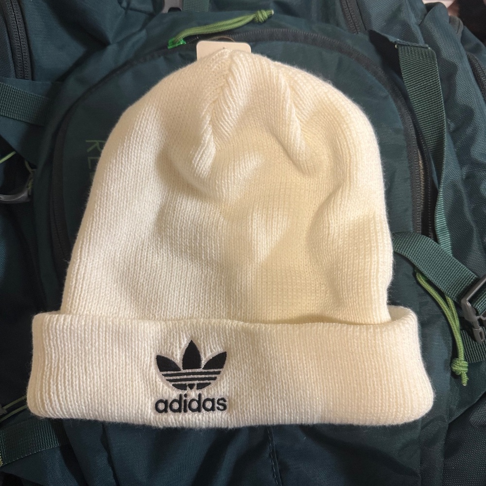 Adidas Beanie Knit Cap Hat White Brand New with Tags